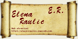 Elena Raulić vizit kartica
